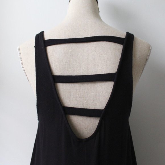 NYC Black Tank Dress with Caged Back XS/S - Picture 6 of 11